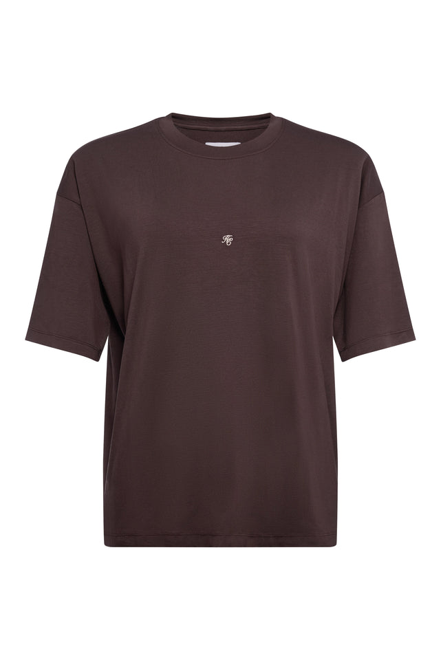 Oversized Monogram Tee (Walnut)