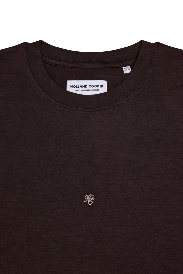 Oversized Monogram Tee (Walnut)