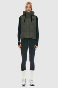 Puffer Down Vest Hooded Cropped Zip Up