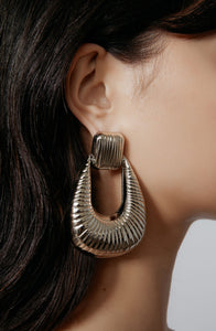 Striated Door Knocker Earrings Large