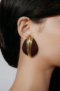 Aster Earrings - Dark Wood