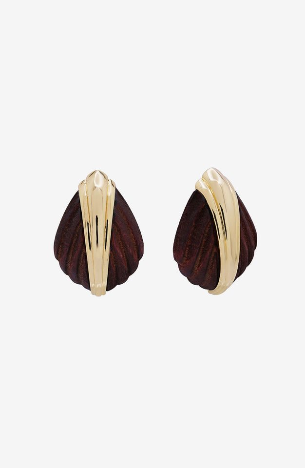 Aster Earrings - Dark Wood