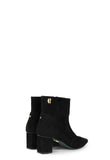 Regency Mid Heel Ankle Boot (Black Suede)