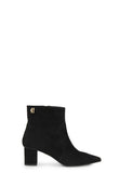 Regency Mid Heel Ankle Boot (Black Suede)