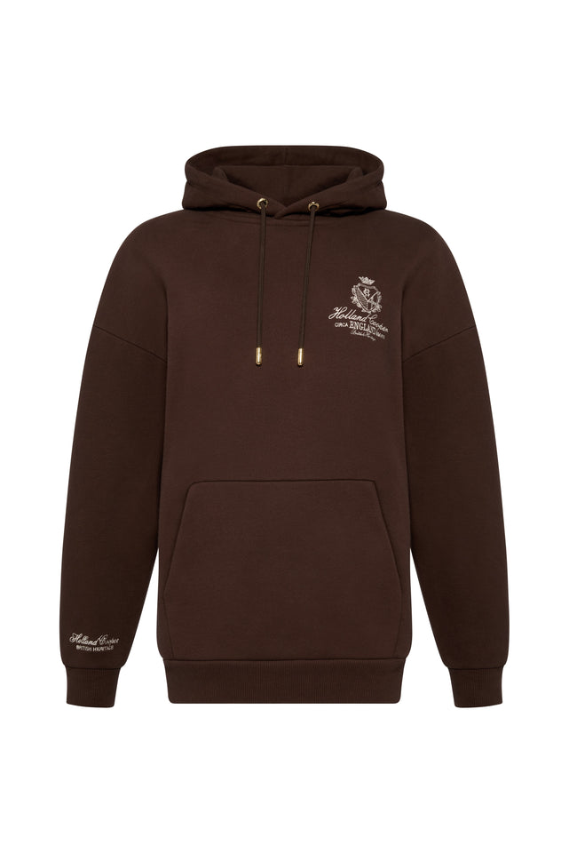 Relaxed Fit Script Hoodie (Walnut)