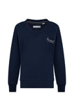 Relaxed Fit V-Neck Sweat (Ink Navy Ecru)