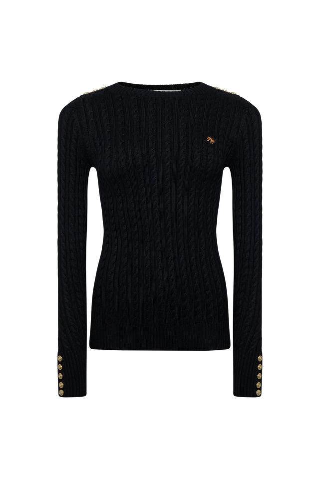 Seattle Cable Crew Knit (Black)