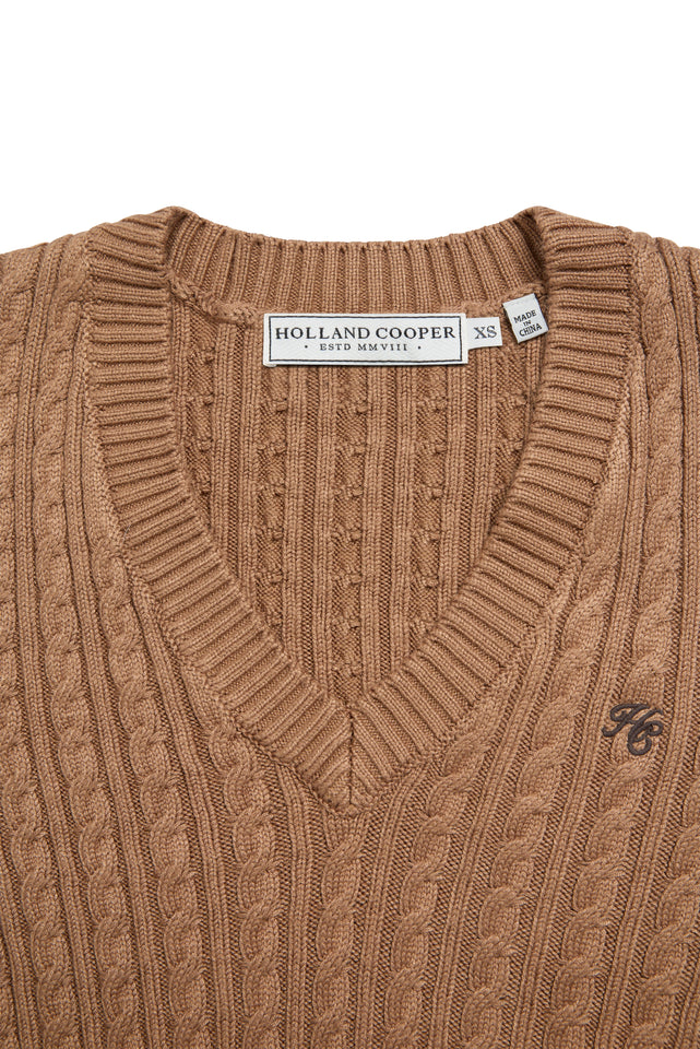 Seattle V-Neck Knit (Dark Camel)
