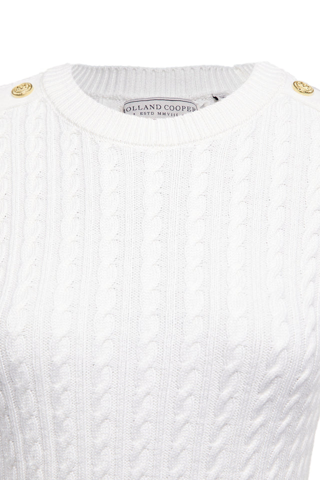 Seattle Cable Crew Knit (White)