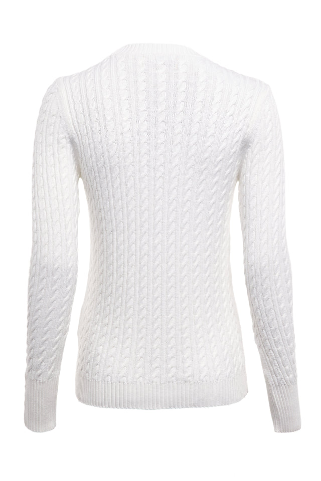 Seattle Cable Crew Knit (White)