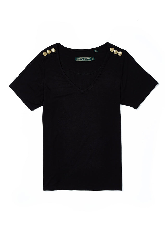 Relax Fit V-Neck Tee (Black)