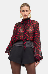 Zenia Top - Black/Red