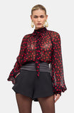 Zenia Top - Black/Red