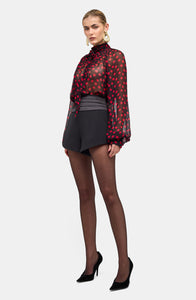 Zenia Top - Black/Red