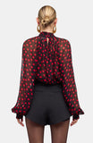 Zenia Top - Black/Red