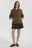 Down Puffer Jacket Three-quarter Sleeves Lightweight Oversized