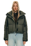 Winter Quilted Hooded Cropped Down Puffer Jacket