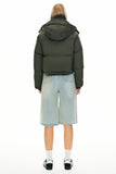 Winter Quilted Hooded Cropped Down Puffer Jacket