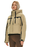 Winter Quilted Hooded Cropped Down Puffer Jacket