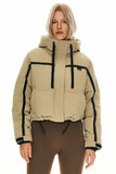 Winter Quilted Hooded Cropped Down Puffer Jacket