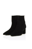 Regency Mid Heel Ankle Boot (Black Suede)