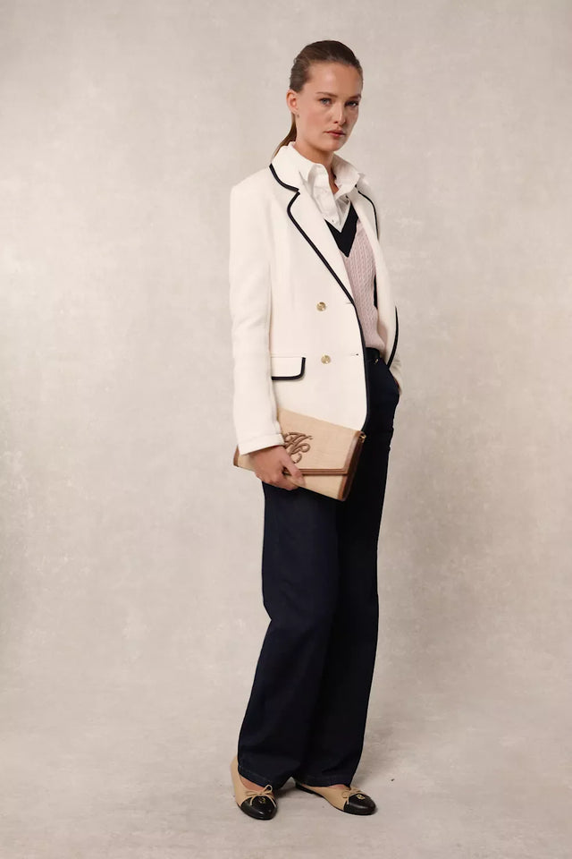 Henley Double Breasted Blazer (Cream)