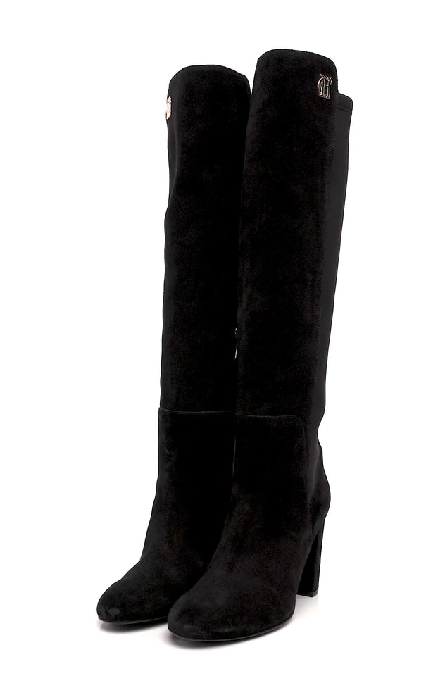 Albany Heeled Boot (Black Suede)