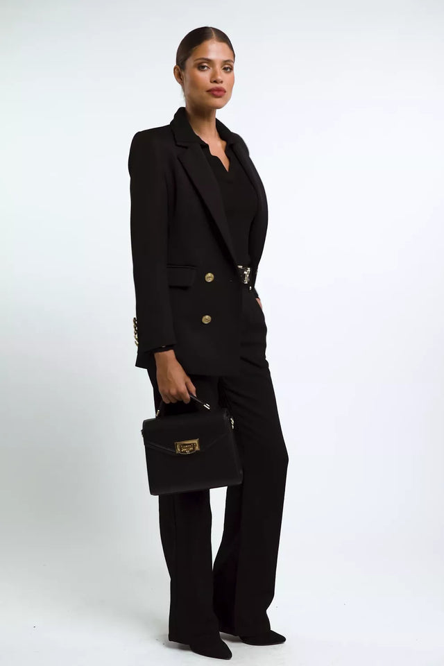 V-Neck Rib Top (Black)